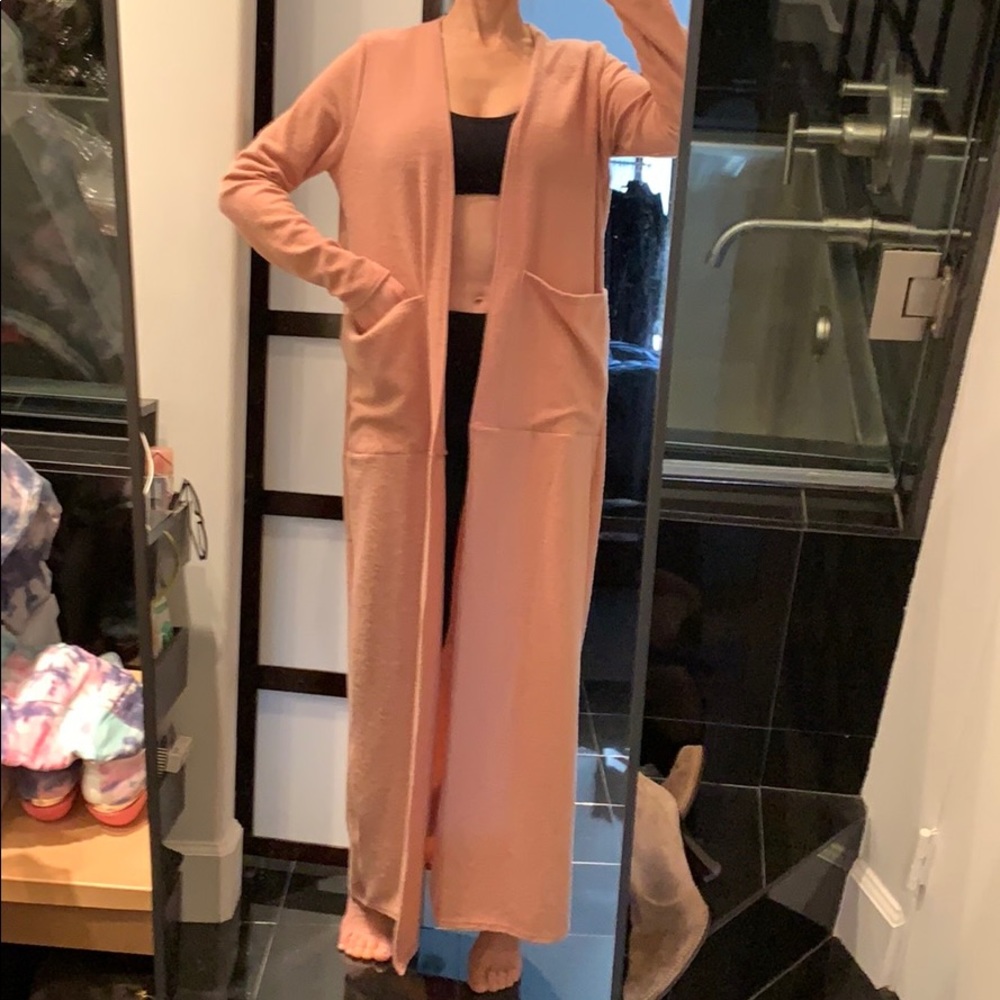 Long coat sweater or cover up  pink